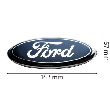 ZNAK ZNAKY LOGO FORD NA PŘEDNÍ/ZADNÍ 147 MM DO FIESTA FOCUS KUGA TRANSIT