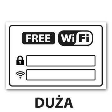 Naklejka informacyjna FREE WIFI biała znak 30x20