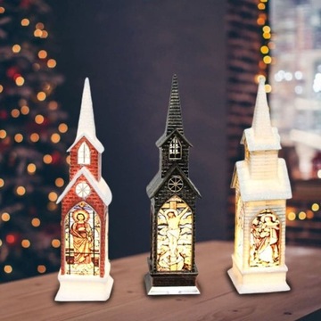 ЦЕРКОВНАЯ БАШНЯ СВЕТОДИОДНЫЕ ЛАМПЫ ВИТРАЖИ РОЖДЕСТВЕНСКОЕ УКРАШЕНИЕ