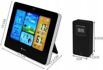 ПОГОДА ПОГОДНАЯ СТАНЦИЯ БЕСПРОВОДНОЙ ГИГРОМЕТР ТЕРМОМЕТР ДАТЧИК ЧАСЫ ДАТА