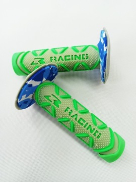 MANETKI RACING SZARE ZIELONE GRIPY YAMAHA ENDURO