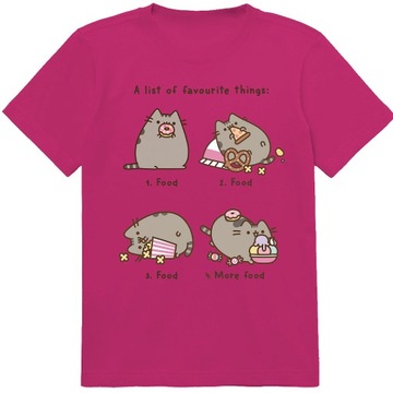 KOSZULKA DZIECIĘCA T-SHIRT DLA DZIECKA PUSHEEN KOT 128 PREZENT JAKOŚĆ