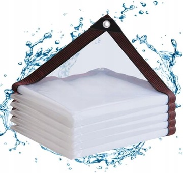 PLANDEKA PRZEZROCZYSTA OGRODOWA TARASOWA WODOODPORNA Z OCZKAMI ANTY-UV 2X3M