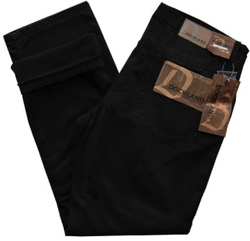 OCIEPLANE polarem spodnie Dżinsowe CZARNE BLACK DOCK W40 L34 pas 100/102 cm