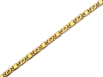 Złota gruba bransoleta 585 dla mężczyzny splot tygrysie oko r23 na prezent