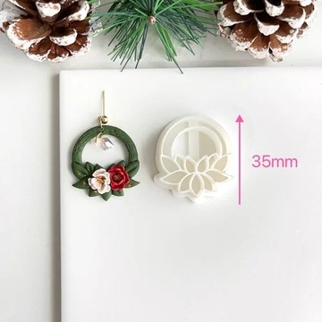 Christmas Soft Pottery Earring Mold Clay Cutter Winter Christmas Tree Santa
