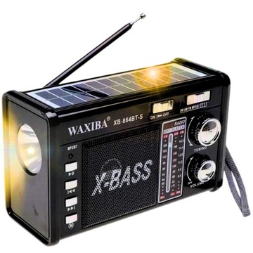 Radio sieciowo-bateryjne AM, FM, SW mULTIBIG MOCNY X-BASS Solar