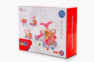 ROWER PCHACZ HULAJNOGA JEŹDZIK STOLIK EDUKACYJNY 4W1 RÓŻOWY