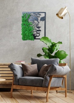 Украшение ЖЕНЩИНА 50см ДЕРЕВО лицо МОХ ЩЕТЕНЬ ЖИВАЯ КАРТИНА с морщинками