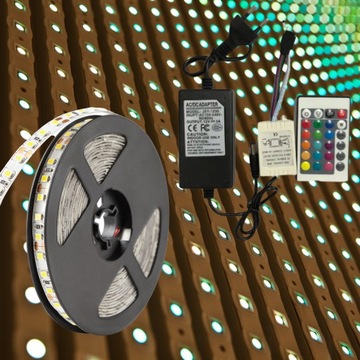 ЦВЕТНАЯ СВЕТОДИОДНАЯ ЛЕНТА 5 М RGB + ПУЛЬТ ДИСТАНЦИОННОГО УПРАВЛЕНИЯ