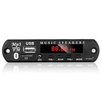 Автомобильная радиопанель Аудио Mp3 Bluetooth 5 SD-модуль Радио Aux USB-пульт дистанционного управления