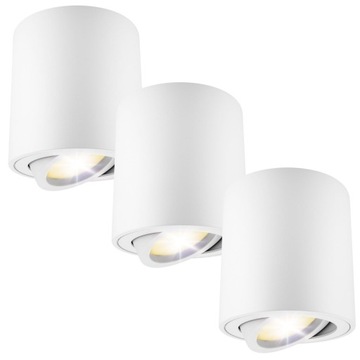 3x Oprawa natynkowa TUBA Sufitowa ruchoma GU10 LED biała halogenowa SPOT
