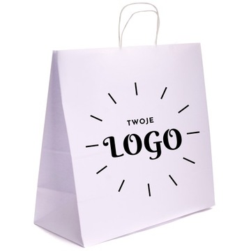 TORBY papierowe z NADRUKIEM 1+0 logo 40x18x39 200x