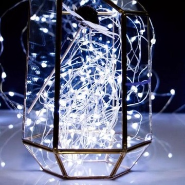 Проводные солнечные садовые светильники 200Led IP44 Холодный белый