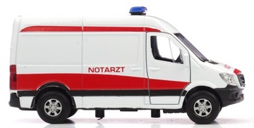 WELLY VW VOLKSWAGEN TRANSPORTER T6 ФУРГОН EMERGENCY NOTARZT 1:34 НОВЫЙ МЕТАЛЛ