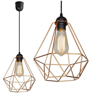 LAMPA WISZĄCA SUFITOWA Miedź Chrom Złoty E27 LED