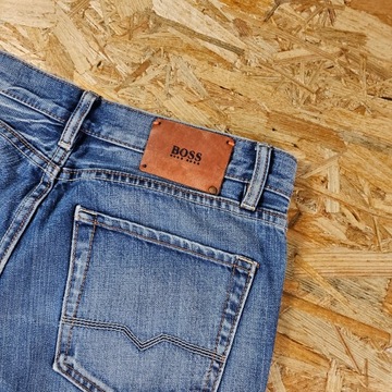 Spodnie Jeansowe HUGO BOSS Męskie Proste Błękitne Jeans Denim Dżins 34x34