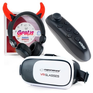 OKULARY GOOGLE VR 3D 360 STOPNI+PILOT BLUETOOT