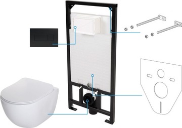 Peonia Zero Zestaw WC podtynkowy 6 w 1