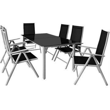 АЛЮМИНИЕВЫЙ КОМПЛЕКТ САДОВОЙ МЕБЕЛИ ИЗ СТОЛА И 6 СТУЛЬЕВ