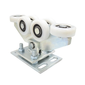 КОМПЛЕКТ ТЕЛЕЖЕК ДЛЯ ОТКАТНЫХ ВОРОТ 80х80х5 6 РОЛИКОВ ПОЛИАМИДНЫЕ РОЛИКЫ