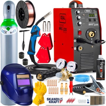 SPAWARKA MIGOMAT IDEAL TECNO MIG 225 PRO MAG MMA TIG ALU 230V 225A ZESTAW