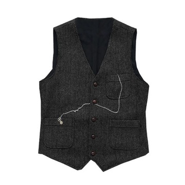 Casual Formal Business Vest for Men Single Breaste