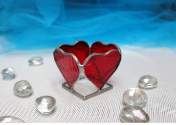 Подсвечник с сердечками, подарочное оформление ко Дню святого Валентина.