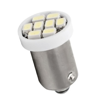 10x BIAŁA ŻARÓWKA BA9S T4W 8 LED 3020 1206 SMD 12V POSTOJÓWKA pozycja