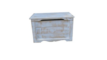 Skrzynia kufer drewniany pobielany 100 cm jasny