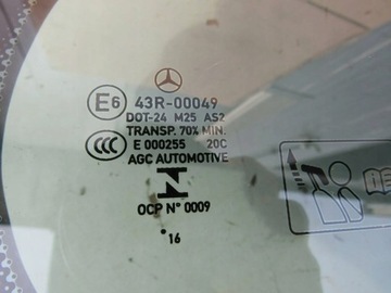 MERCEDES E W213 213 SEDAN SKLO (OKNO) PRAVÁ ZADNÍ PRAVÝ 2137300255