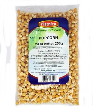 POPCORN 250G ZIARNO KUKURYDZY DO PRAŻENIA NATURALNA KUKURYDZA PIĄTNICA