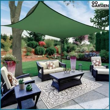 Żagiel daszek zacieniacz materiał uv przeciwsłoneczny do ogrodu zielony 3x2