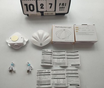 2X БЕСПРОВОДНЫЕ МАГНИТНЫЕ СВЕТОДИОДНЫЕ НАСТЕННЫЕ ЛАМПЫ В ФОРМЕ ОБОЛОЧКИ С ДАТЧИКОМ ДВИЖЕНИЯ