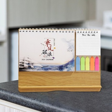 Kalendarz na biurko 2024 Ozdoby z karteczkami samoprzylepnymi Kalendarz mie