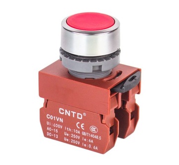 Przycisk C2PNF-1D-R czerwony (1NO+1NC; fi 22mm)