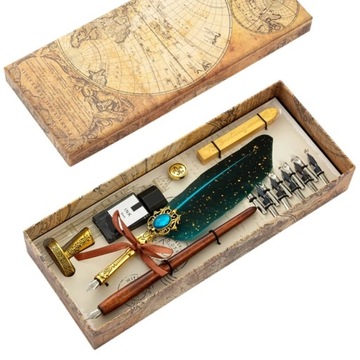 Exquisite Dip Pen Set Wax Stick Set Calligraphy Feather Pen Kit 10Pcs