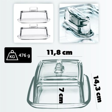 МАСЛЕНКА СТЕКЛЯННАЯ МАСЛЕНКА С КРЫШКОЙ 2 шт.
