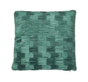 ZIELONA PODUSZKA 45x45 WELUR PLISOWANA VELVET