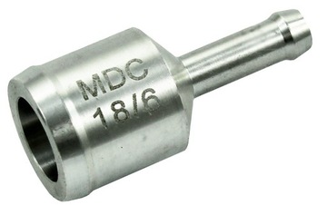 Łącznik metalowy REDUKCJA 18/6 mm do węża przewodu