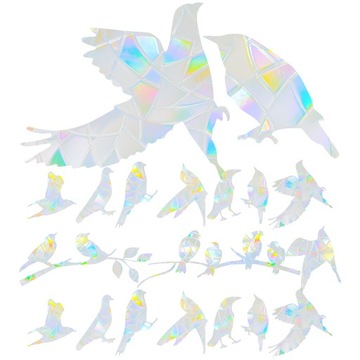 20 наклеек на окна с атакой птиц