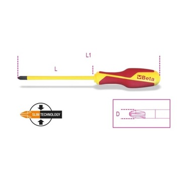 Wkrętak krzyżowy PZ1x80mm izolowany do 1000V 1279MQ Beta