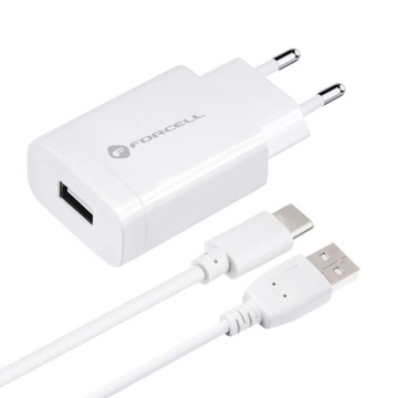 Настенное зарядное устройство с кабелем USB типа C — 2,4 А, 18 Вт