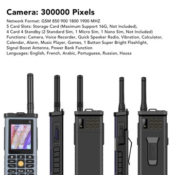 Wytrzymały telefon SG8800 dla osób starszych 4 karty SIM 4 tryb ZF