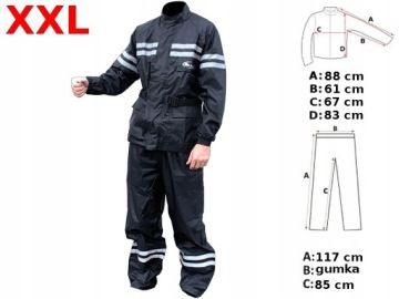 KURTKA + SPODNIE PRZECIWDESZCZOWE XXL c