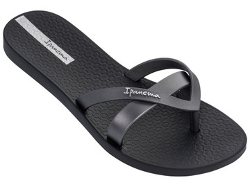 Klapki damskie Ipanema Kirei Fem czarno-srebrne 81805-24145