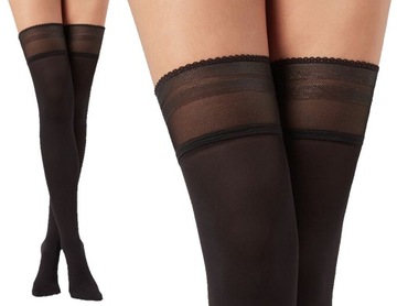 CALZEDONIA pończochy damskie samonośne półmatowe 50 den T.3/4 M/L