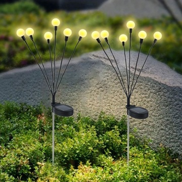 Солнечная лампа с шариками, 6 светодиодов, садовая, 2 шт.