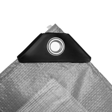 Plandeka Gruba 4x5 m Płachta Wodoodporna Wzmacniana Mocna Pokrowiec Srebrna