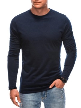 Мужская темно-синяя базовая толстовка мода EM-LSBL-0103 V4 размер S